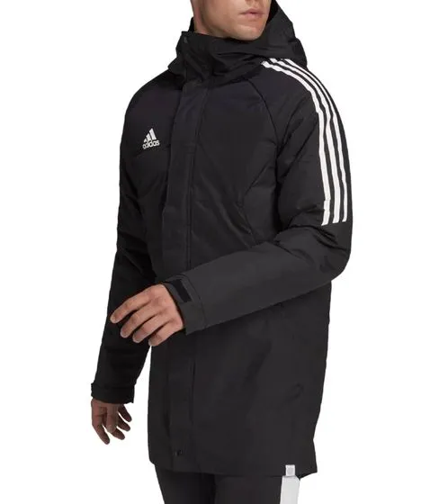 adidas Condivo 22 Men's Stadium Parka with DWR Impregnation Training Jacket PrimeGreen H21252 Black