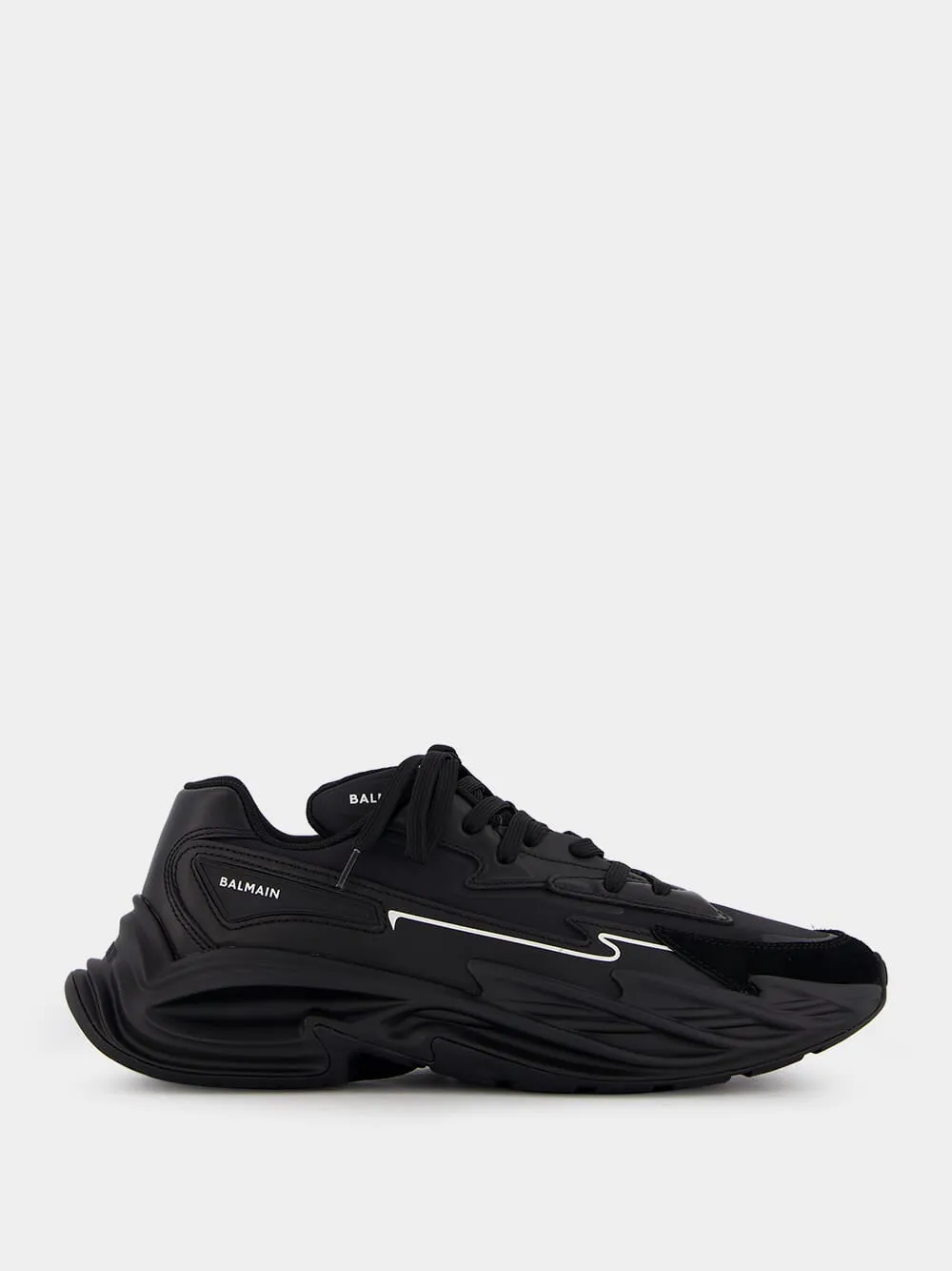 All-Black Run-Row Sneakers