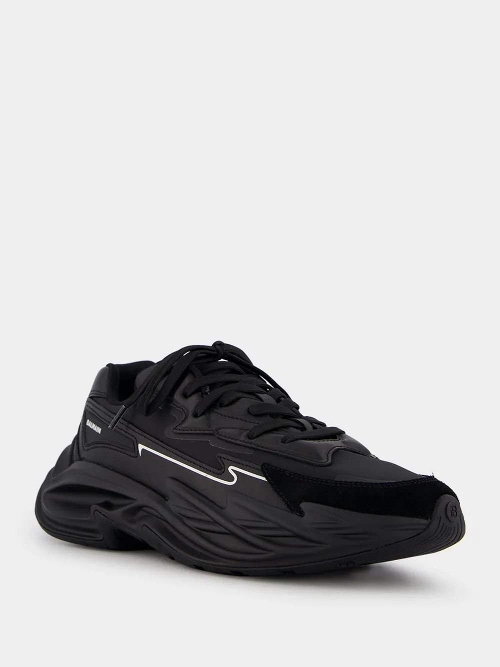 All-Black Run-Row Sneakers