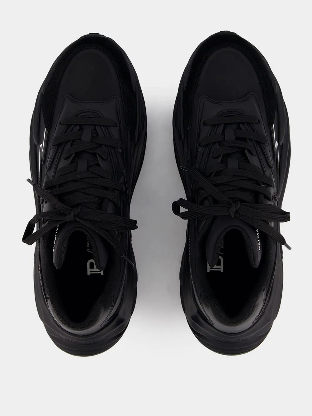 All-Black Run-Row Sneakers