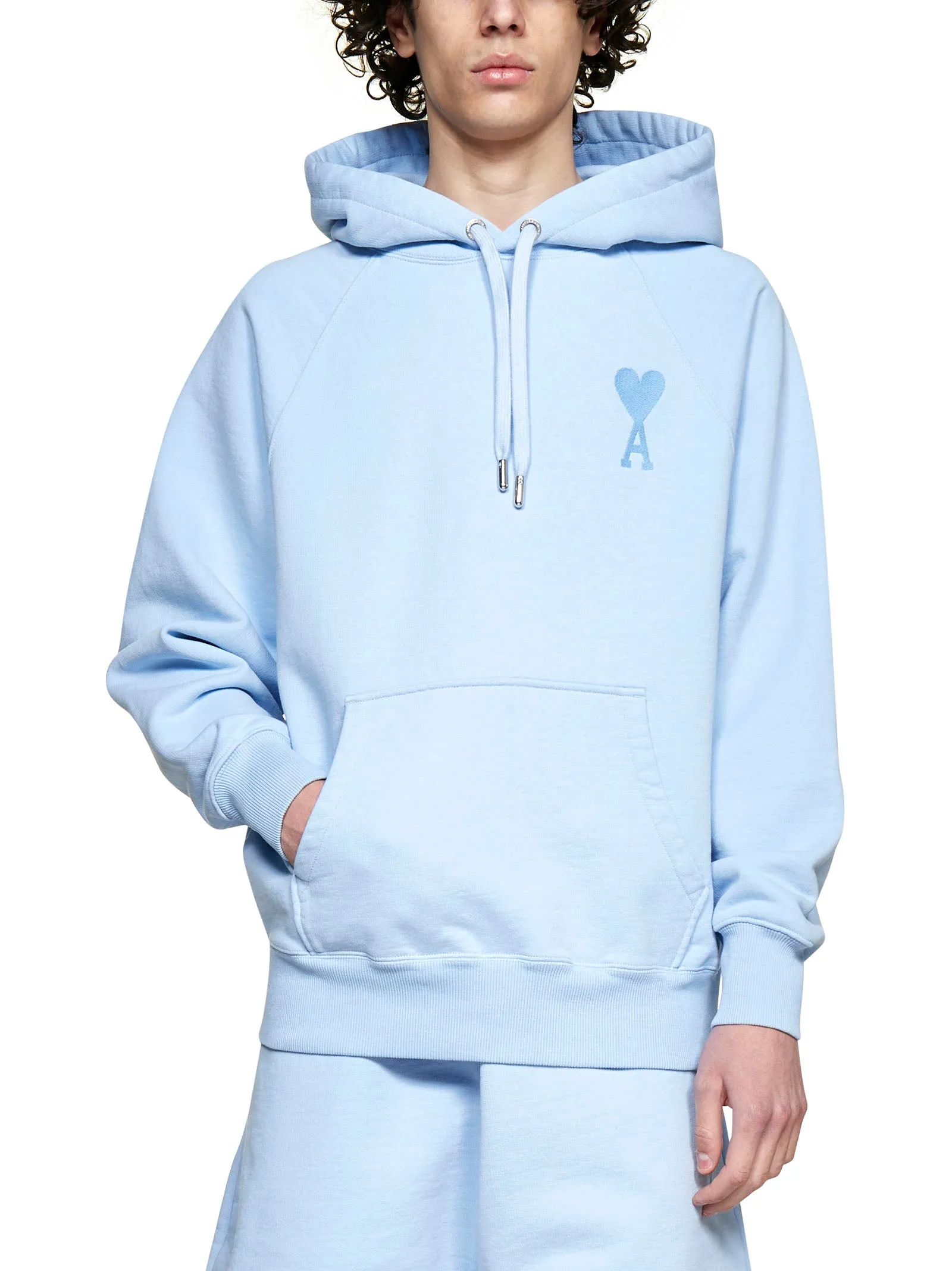 AMI Logo Embroidered Drawstring Hoodie