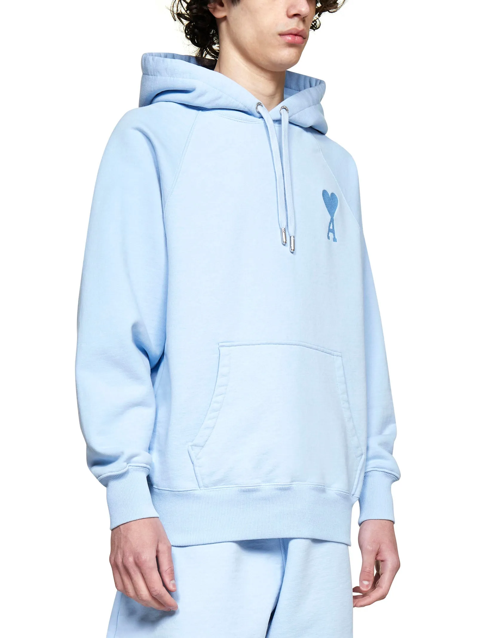 AMI Logo Embroidered Drawstring Hoodie