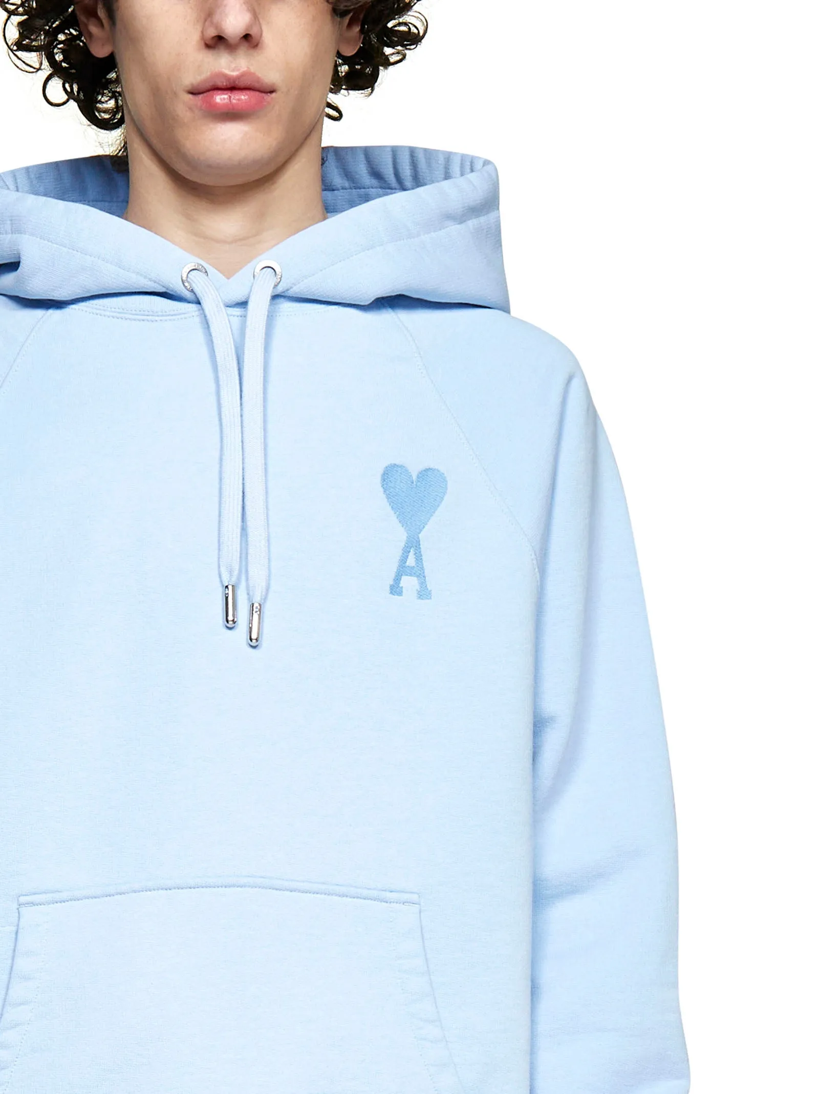 AMI Logo Embroidered Drawstring Hoodie