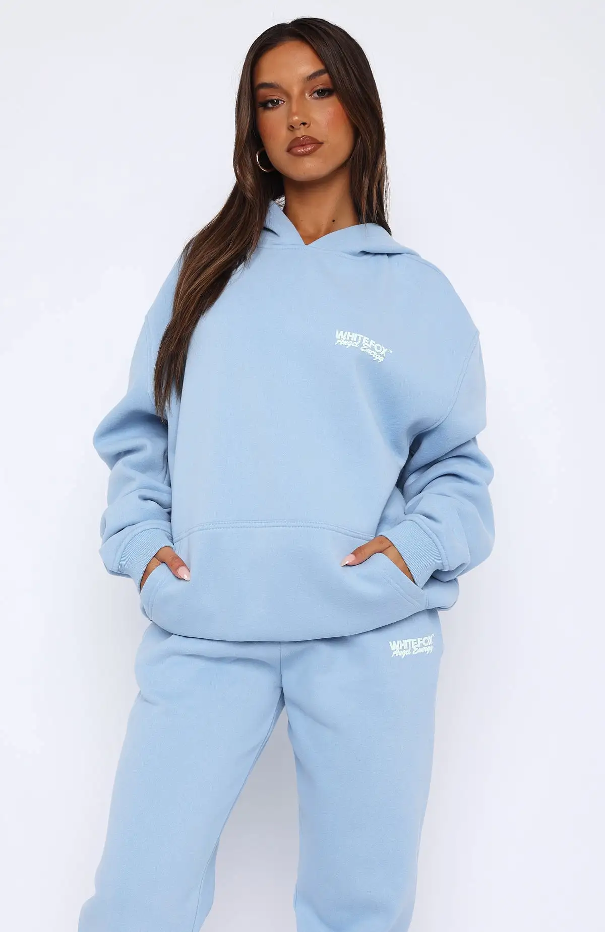 Angel Energy Oversized Hoodie Blue