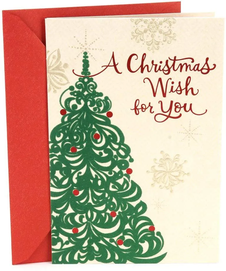 Beautiful Christmas Card Christmas Tree Warm Wish