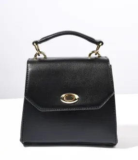 Black Leatherette Mini Handbag