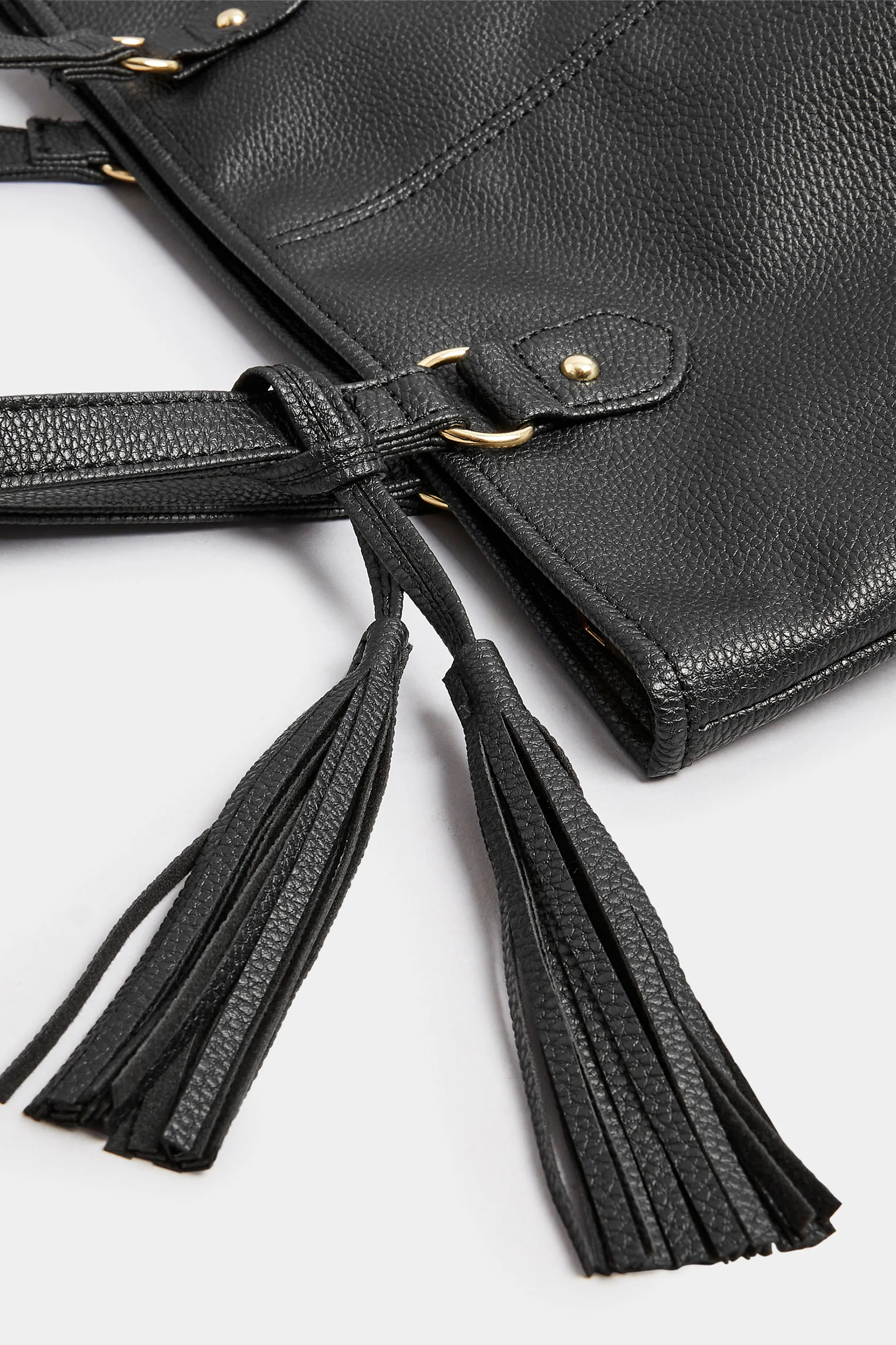 Black Tassel Detail Tote Bag