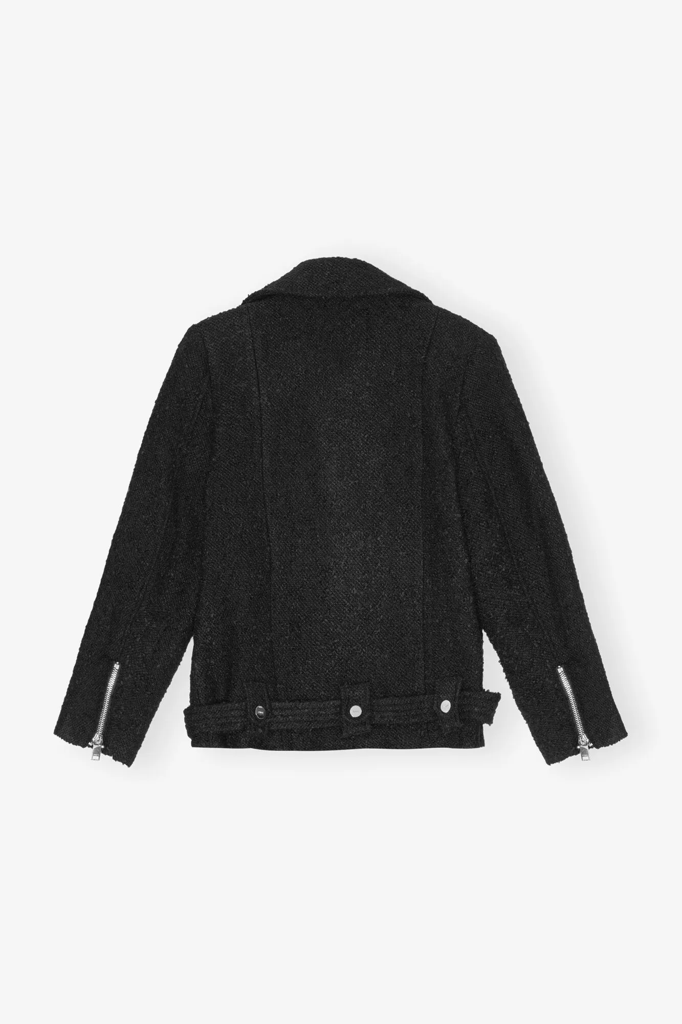 Black Textured Boucle Wool Jacket