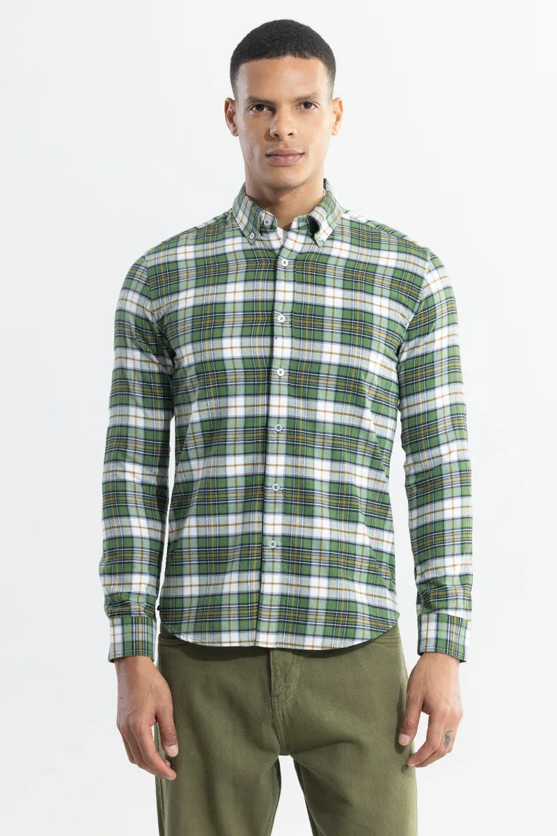 Boldsquare Basil Green Checks Shirt