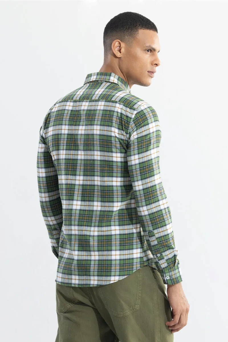 Boldsquare Basil Green Checks Shirt