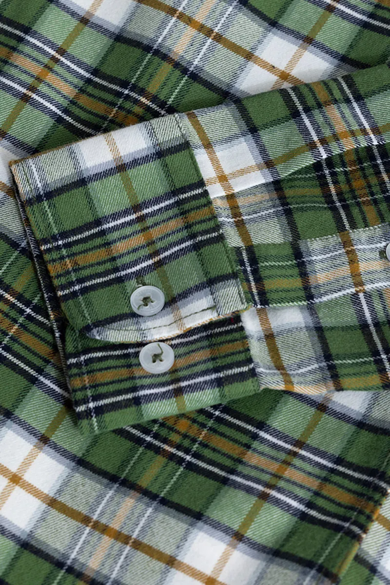 Boldsquare Basil Green Checks Shirt