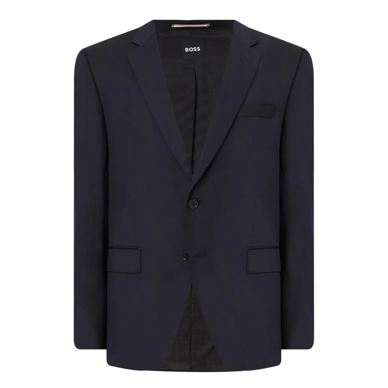 BOSS Single-Breasted Wool Jacket - Navy