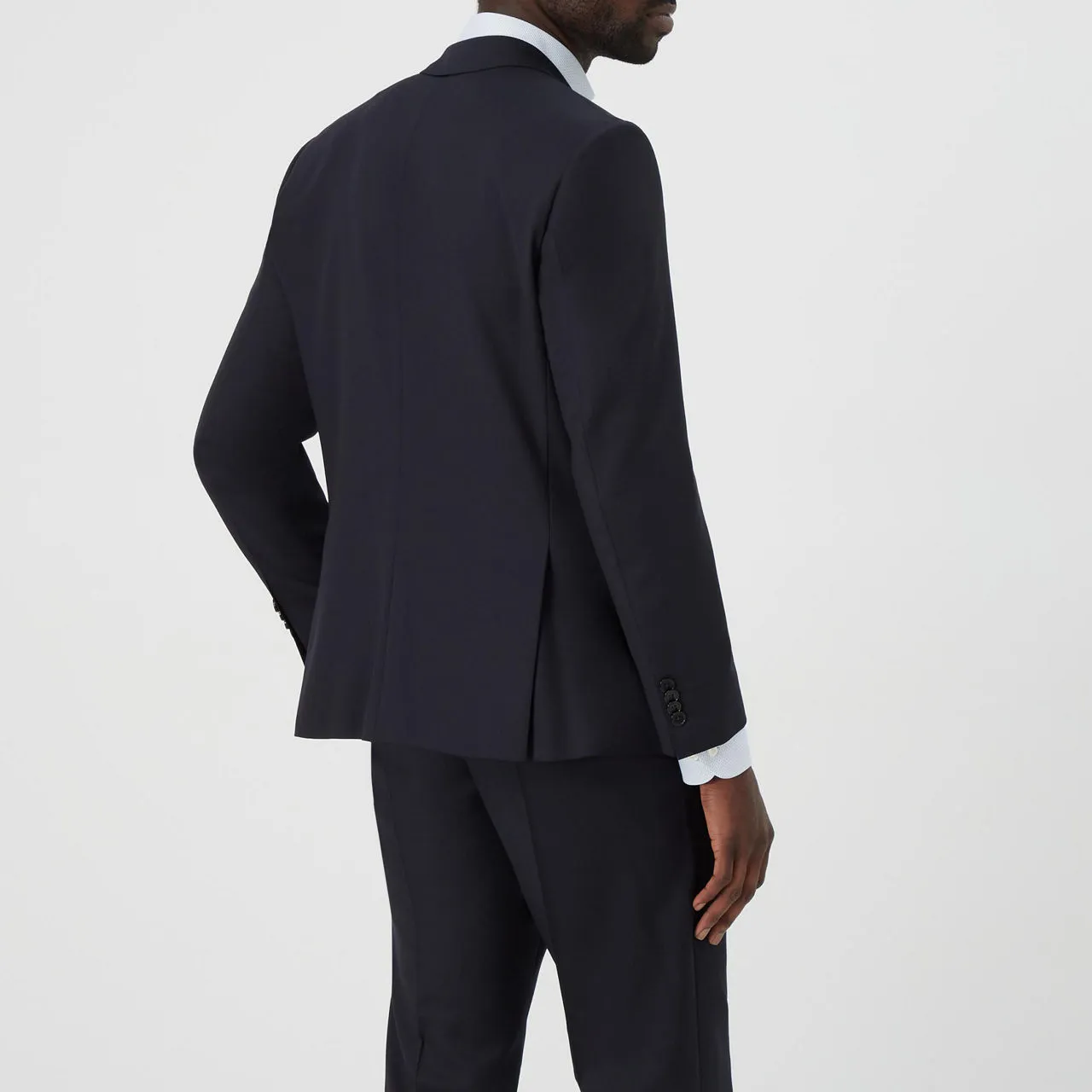 BOSS Single-Breasted Wool Jacket - Navy