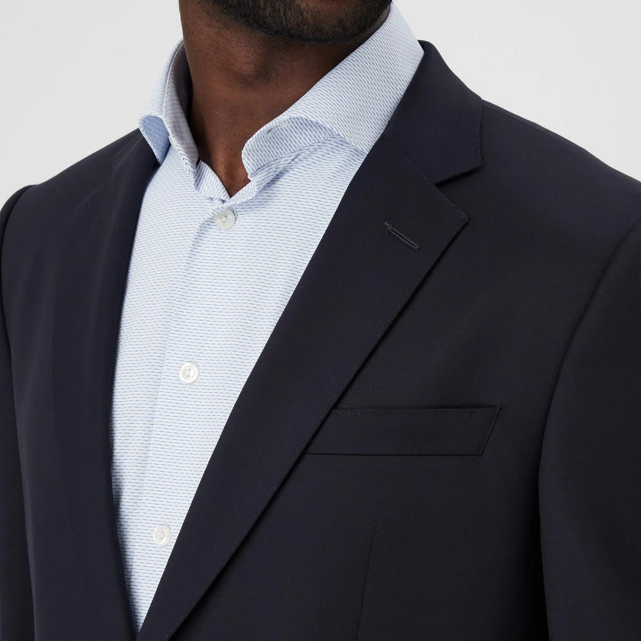 BOSS Single-Breasted Wool Jacket - Navy