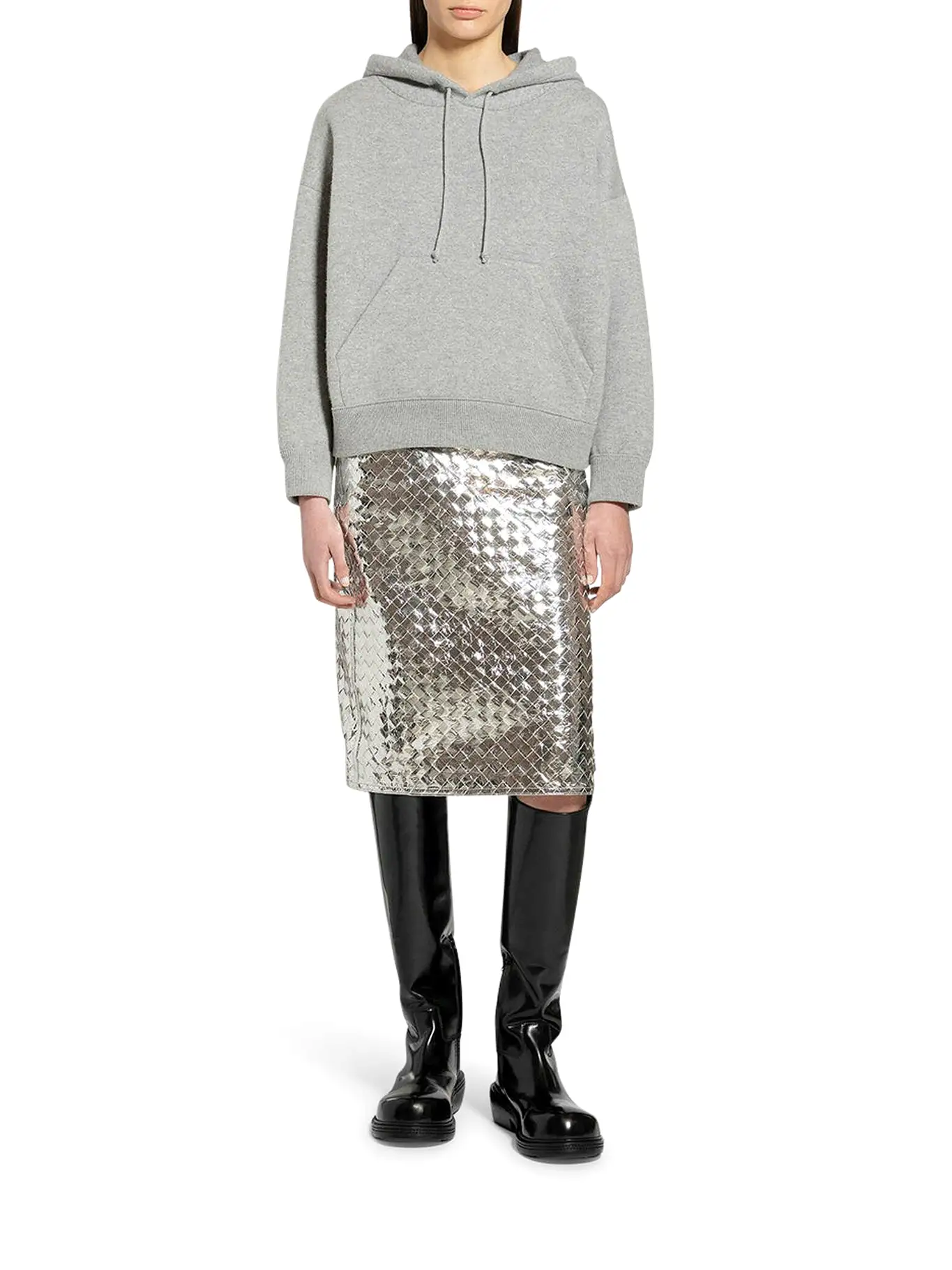 Bottega veneta women`s grey hoodie