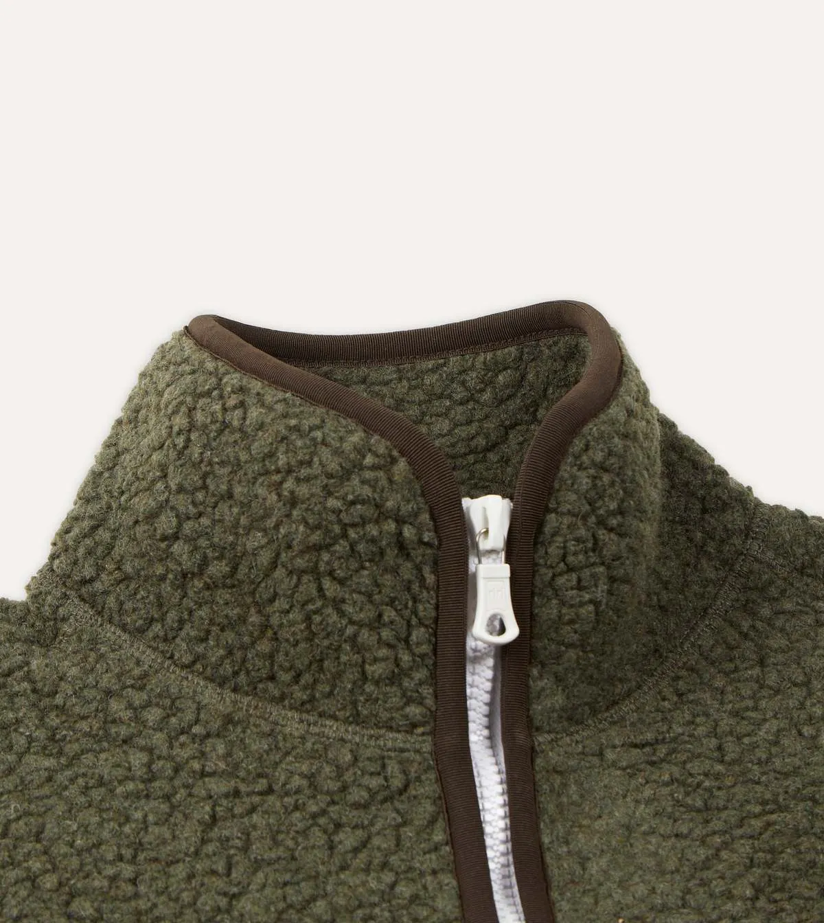 Boucle Wool Zip Jacket - Olive