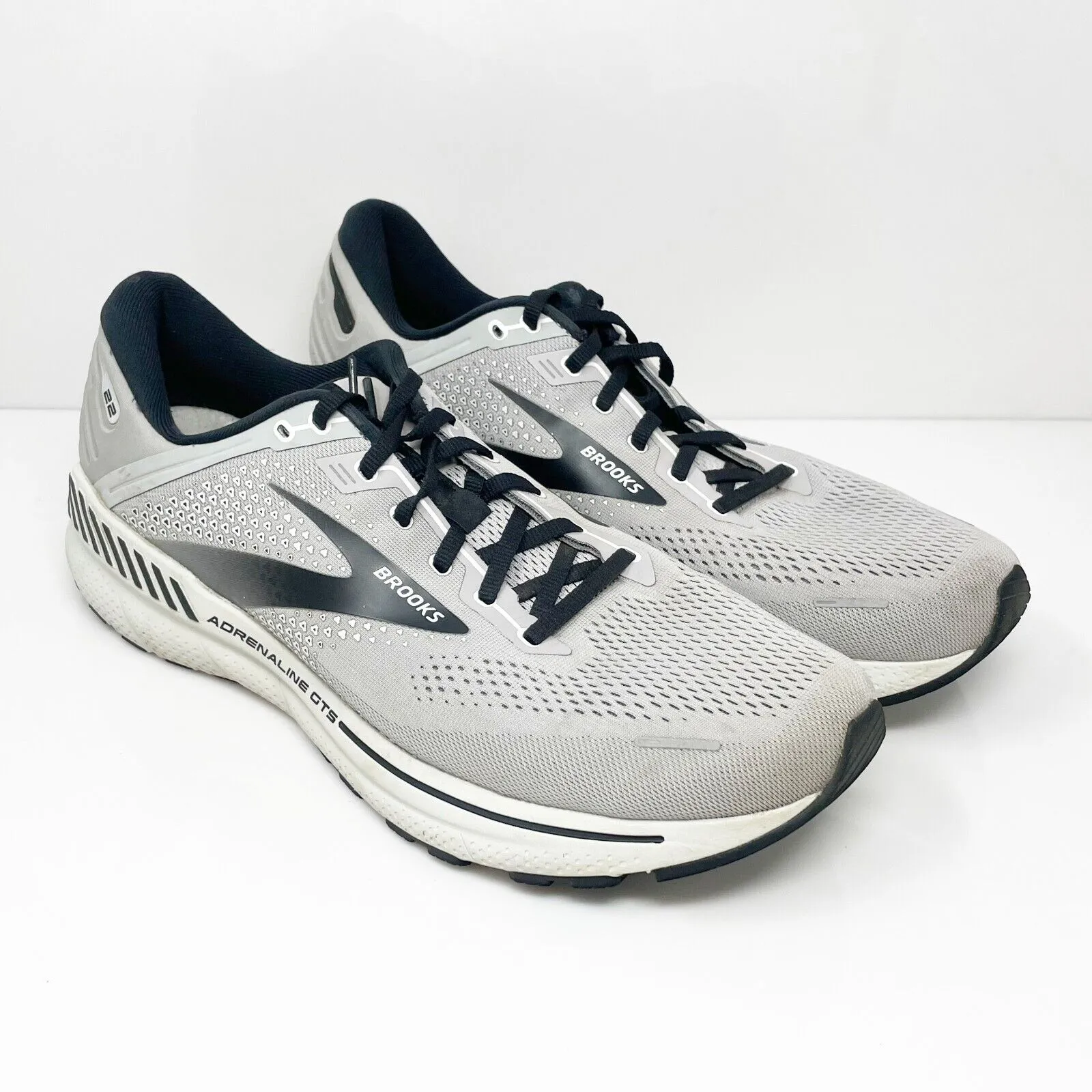 Brooks Mens Adrenaline GTS 22 1103661D012 Gray Running Shoes Sneakers Size 14 D