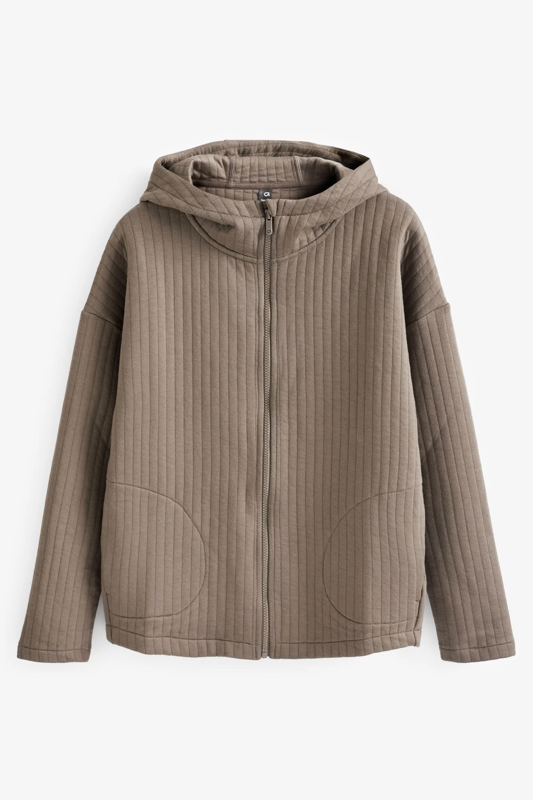 Brown Jacquard Full-Zip Jacket