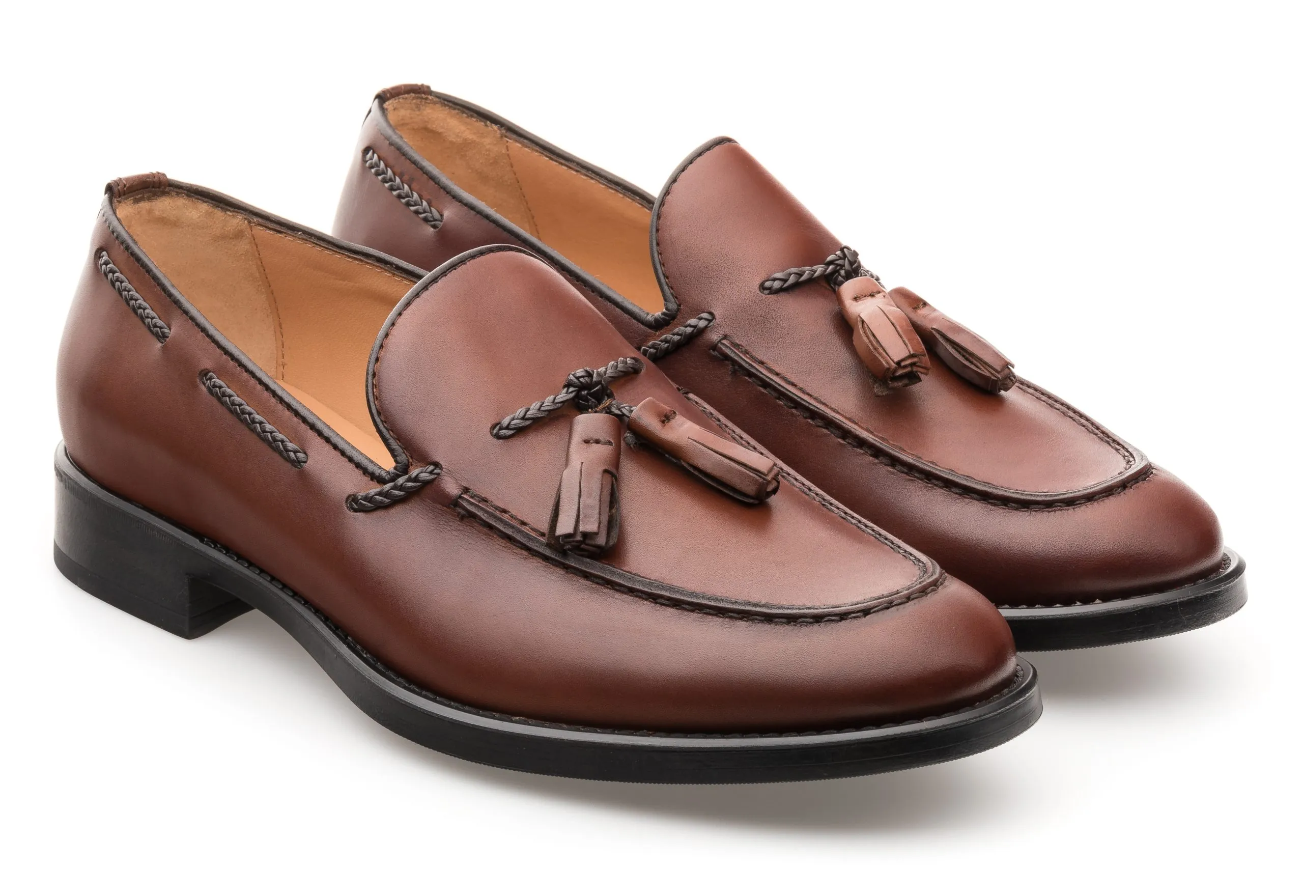 Brushed loafer with rubber sole