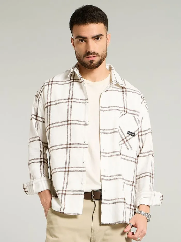 Buy Brown Window Checks Shirt For Men Online in India -Beyoung