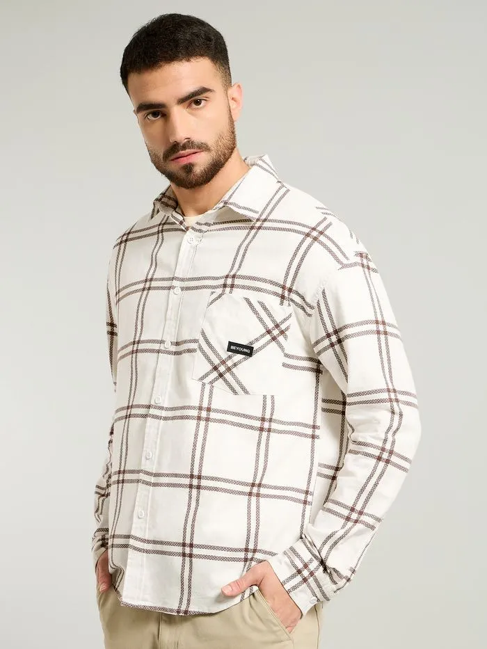 Buy Brown Window Checks Shirt For Men Online in India -Beyoung