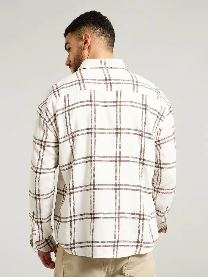 Buy Brown Window Checks Shirt For Men Online in India -Beyoung