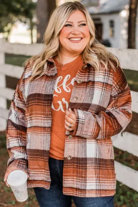 Campfire Nights Plaid Jacket- Rust & Brown