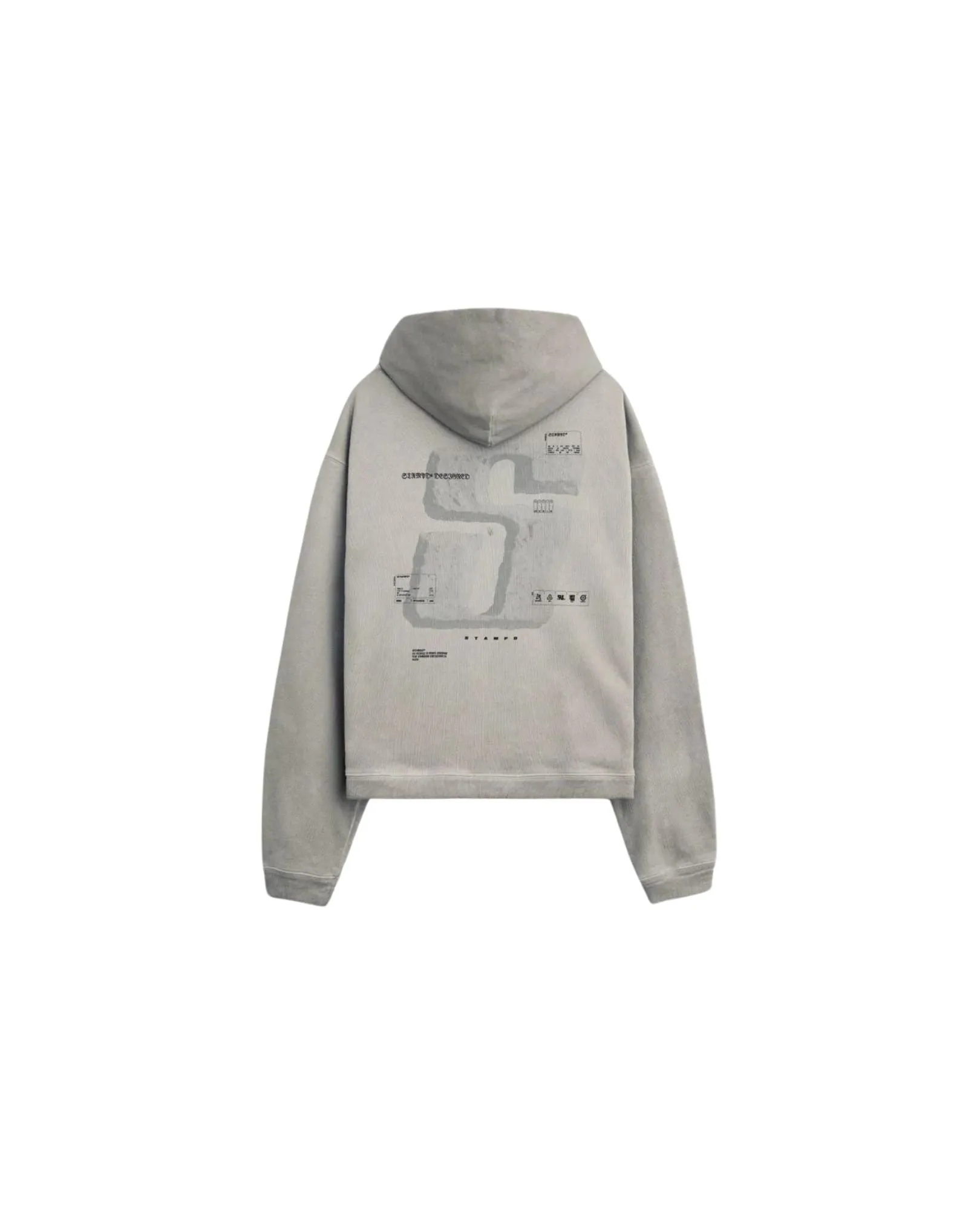 Cement Transit Relaxed Cropped Hoodie - Vintage Washed