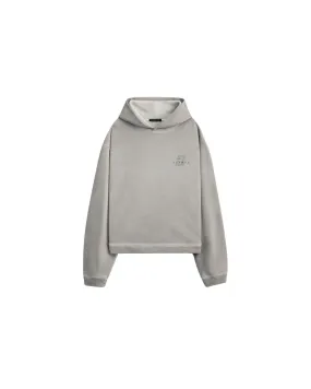 Cement Transit Relaxed Cropped Hoodie - Vintage Washed