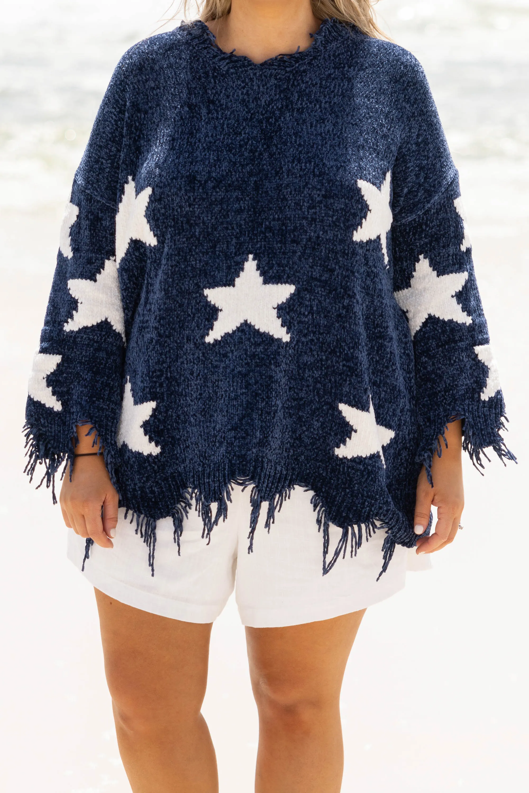 Chilly Stargazing Nights Sweater, Navy