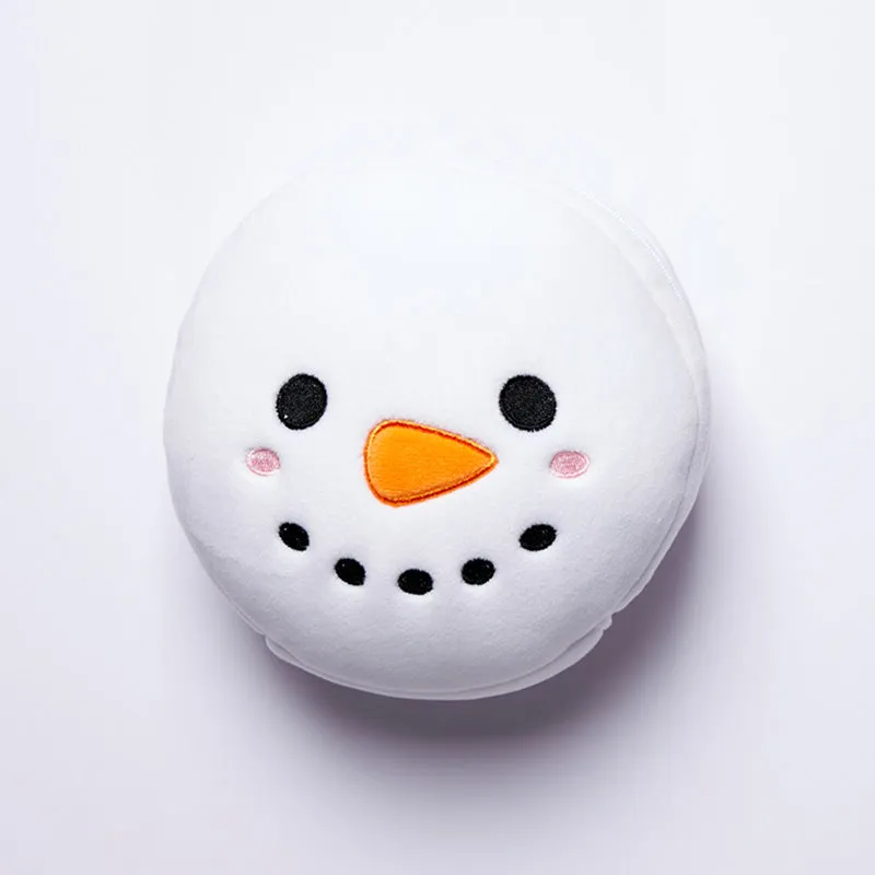 Christmas Snowman Relaxeazzz Plush Round Travel Pillow & Eye Mask Set XCUSH205