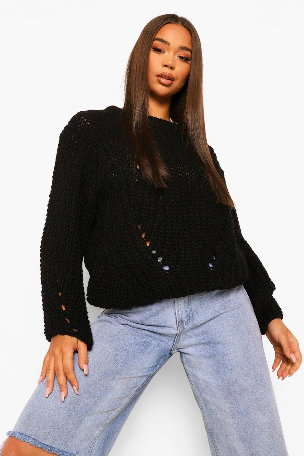 Chunky Oversized Balloon Sleeve Sweater