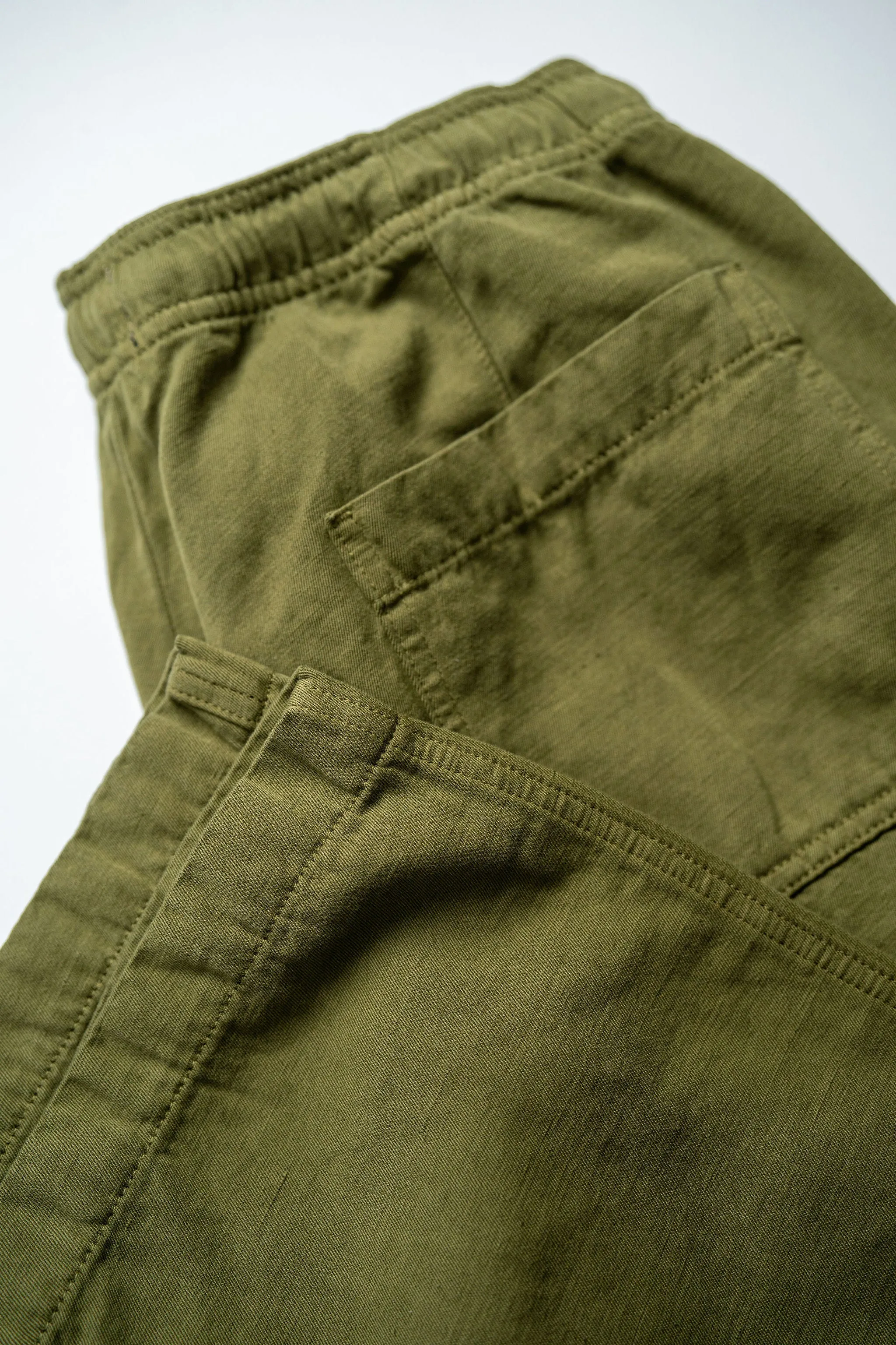 C.O.F. Drawstring Pants - Light Cotton Linen Olive