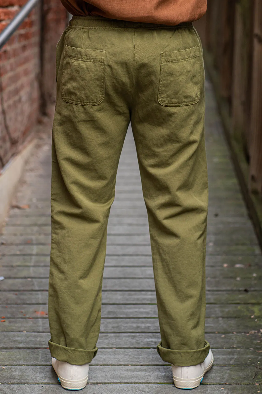 C.O.F. Drawstring Pants - Light Cotton Linen Olive