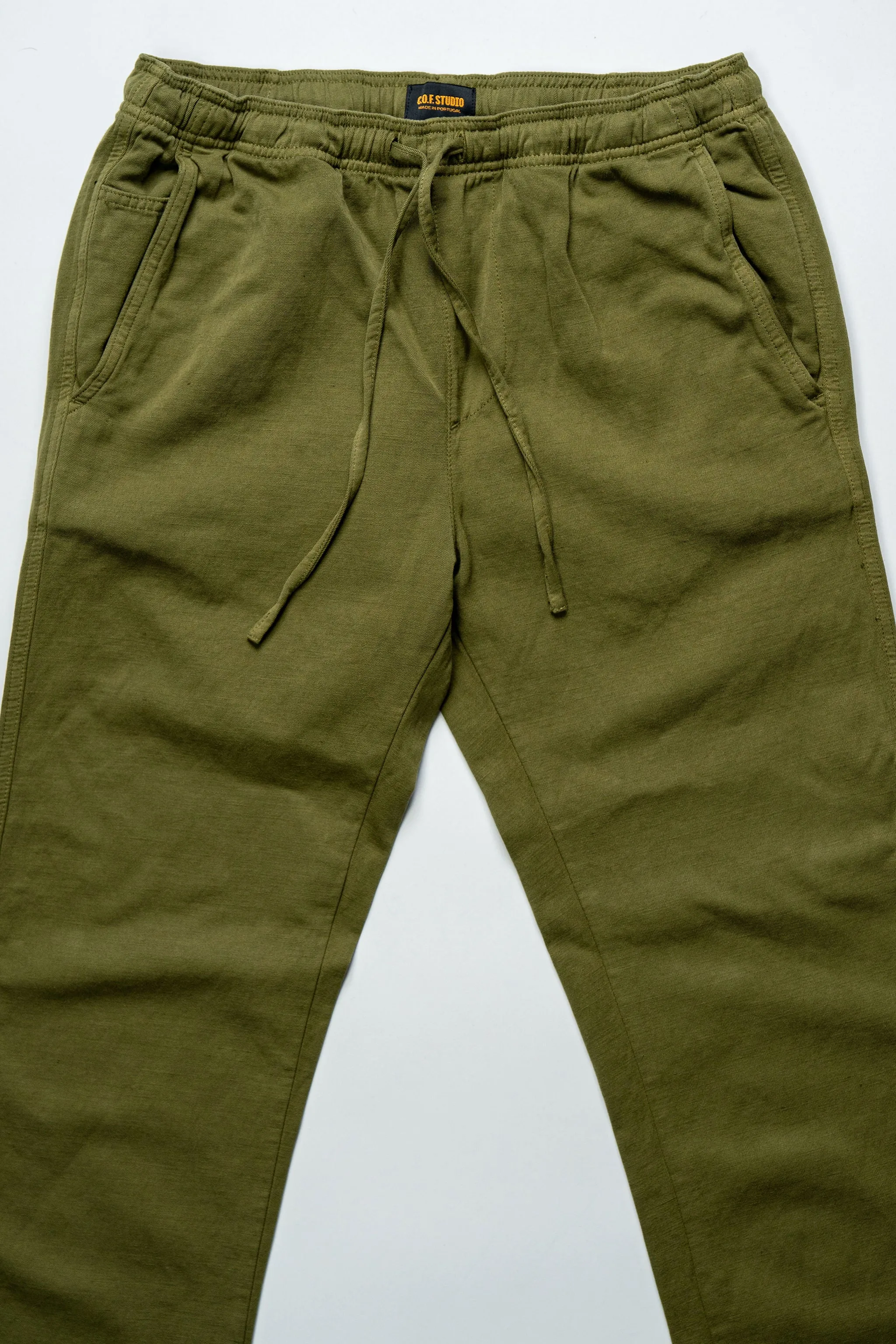 C.O.F. Drawstring Pants - Light Cotton Linen Olive