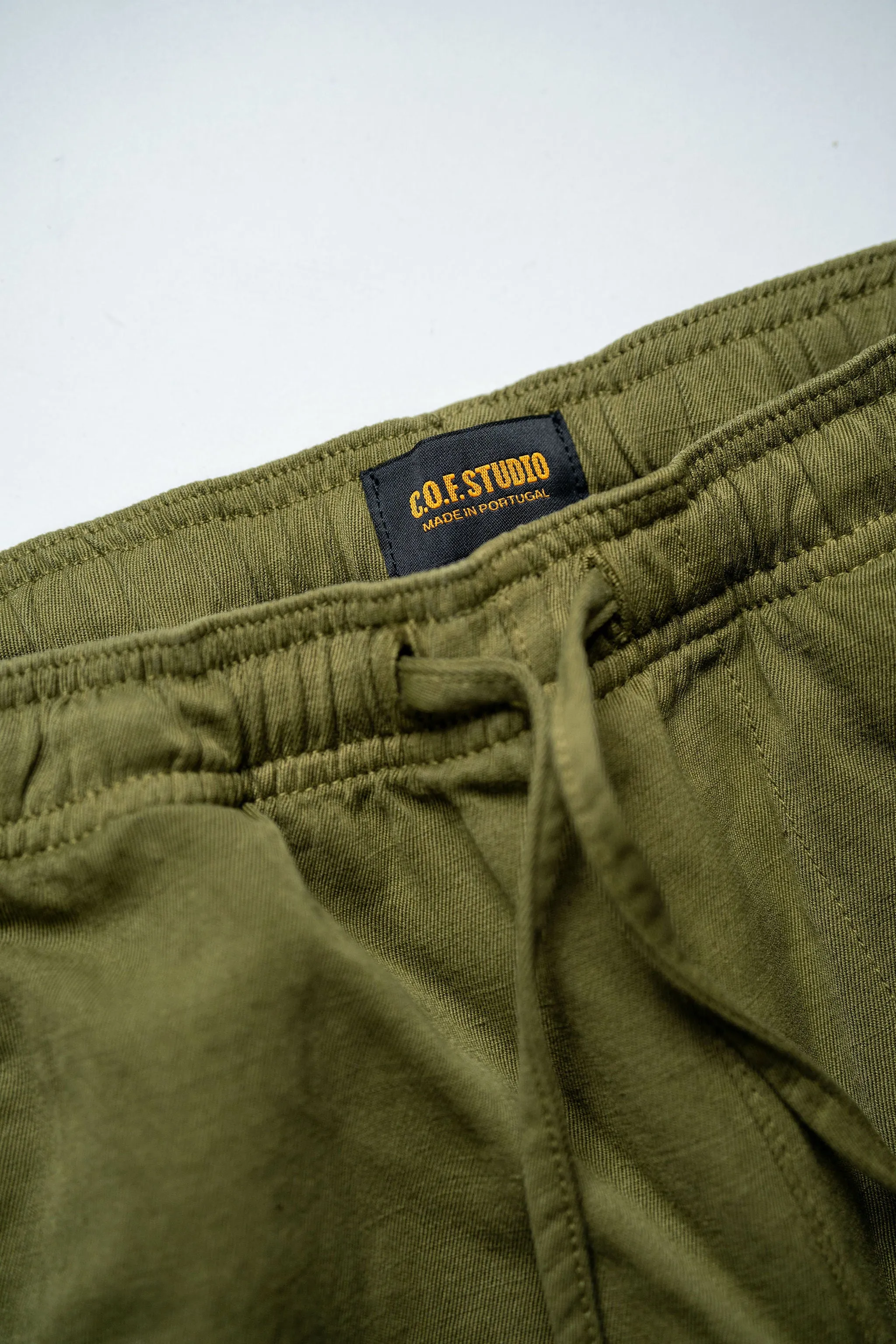 C.O.F. Drawstring Pants - Light Cotton Linen Olive