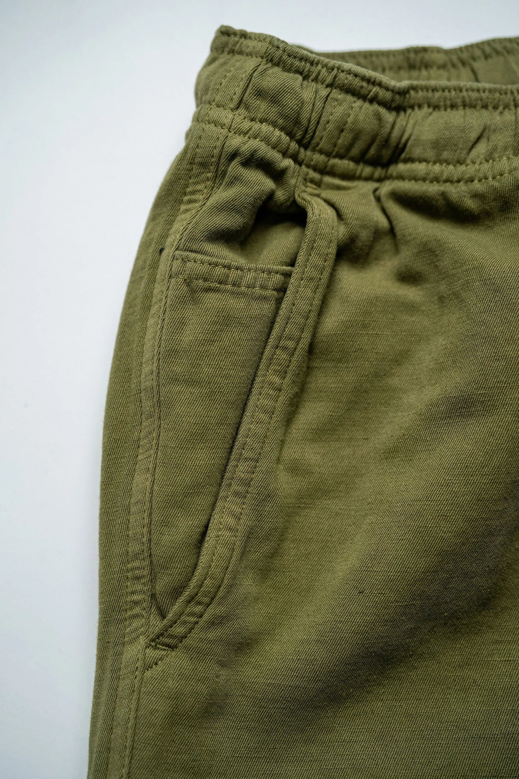 C.O.F. Drawstring Pants - Light Cotton Linen Olive