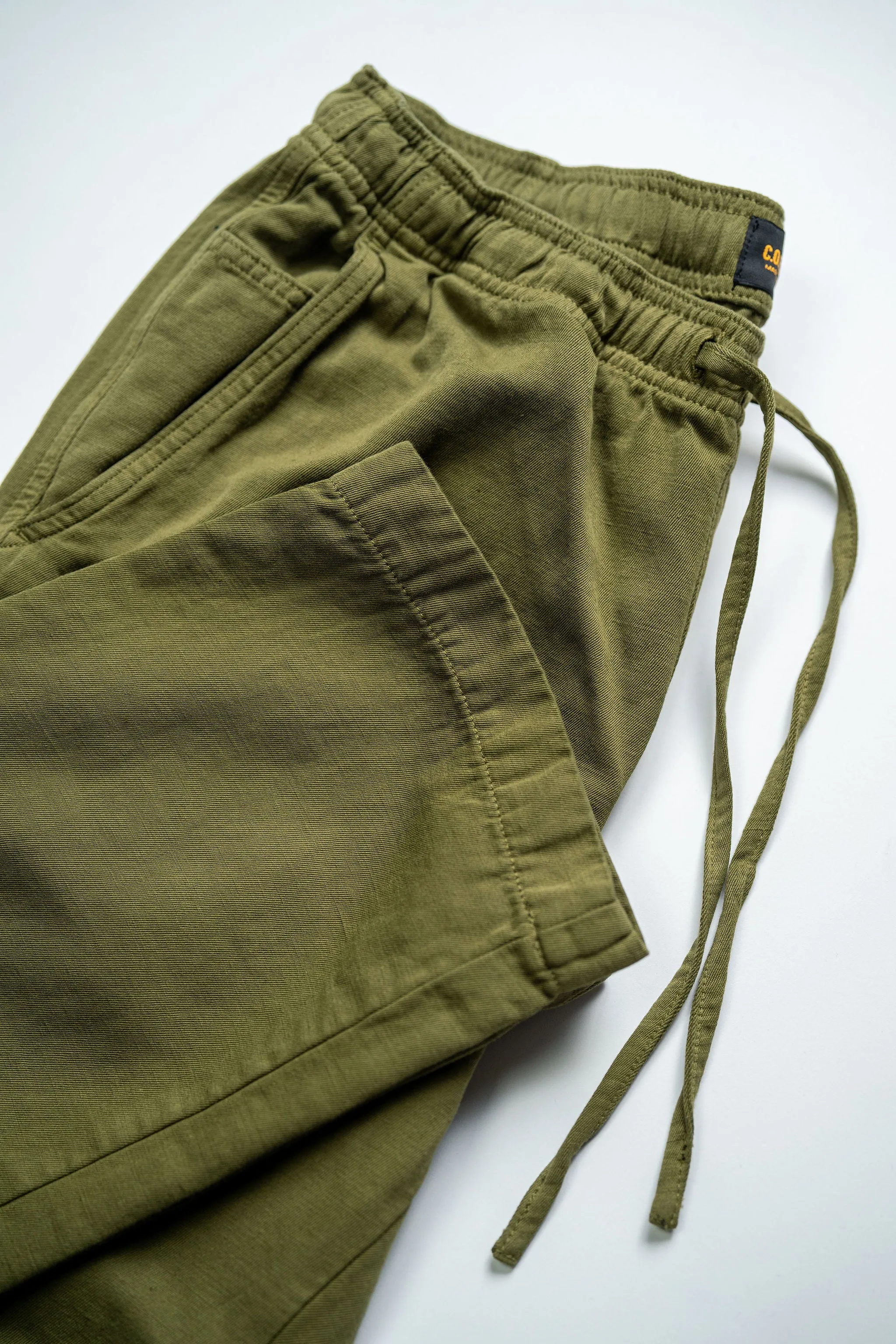 C.O.F. Drawstring Pants - Light Cotton Linen Olive