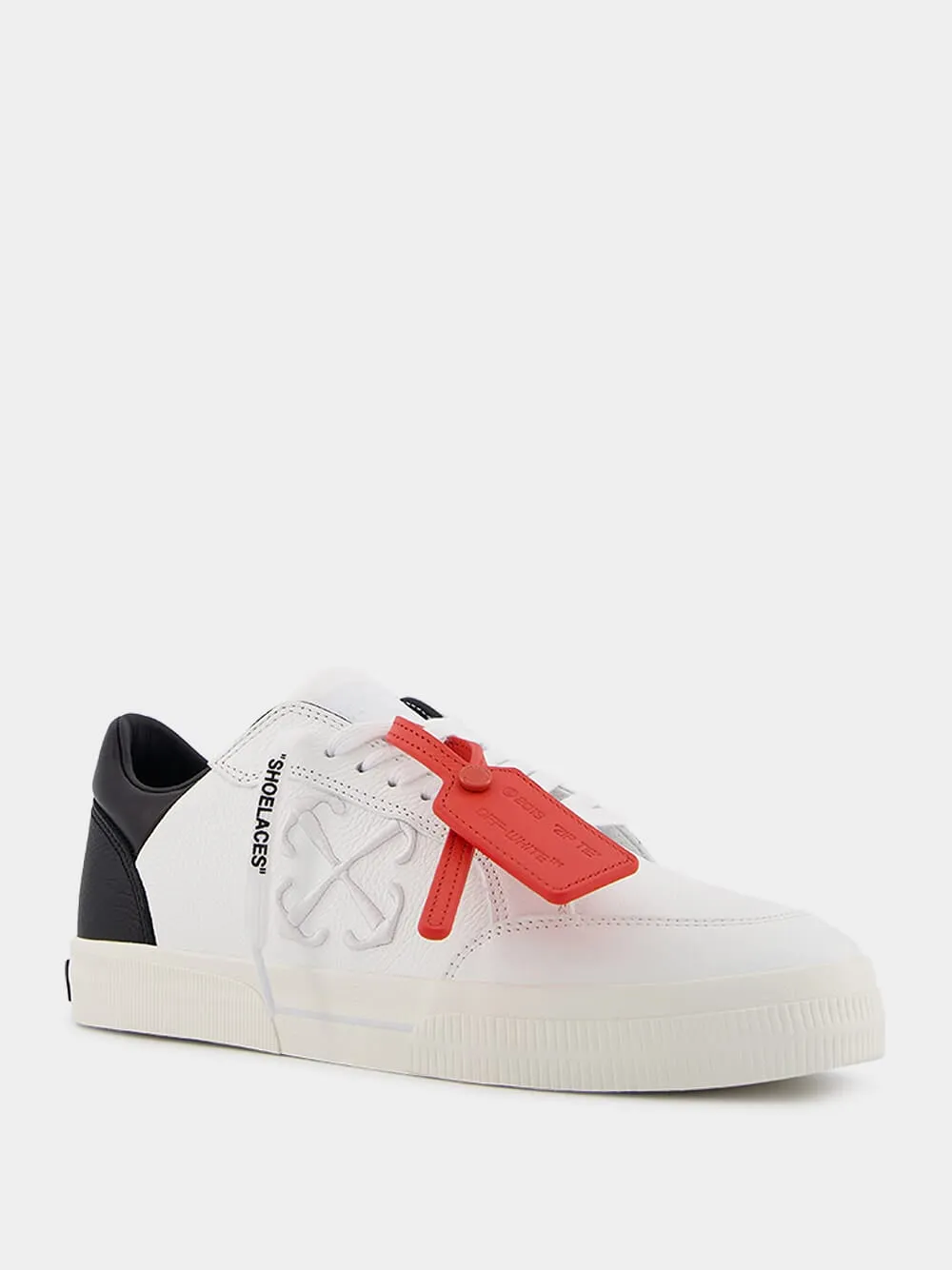 Contrasting-Tag Leather Sneakers