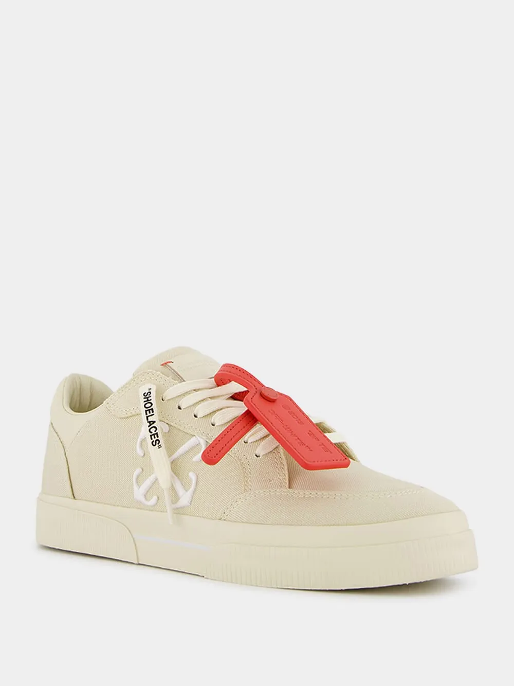 Contrasting-Tag Vulcanized Canvas Sneakers