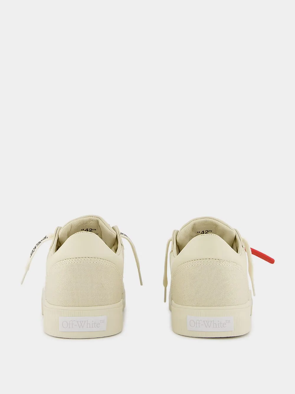 Contrasting-Tag Vulcanized Canvas Sneakers