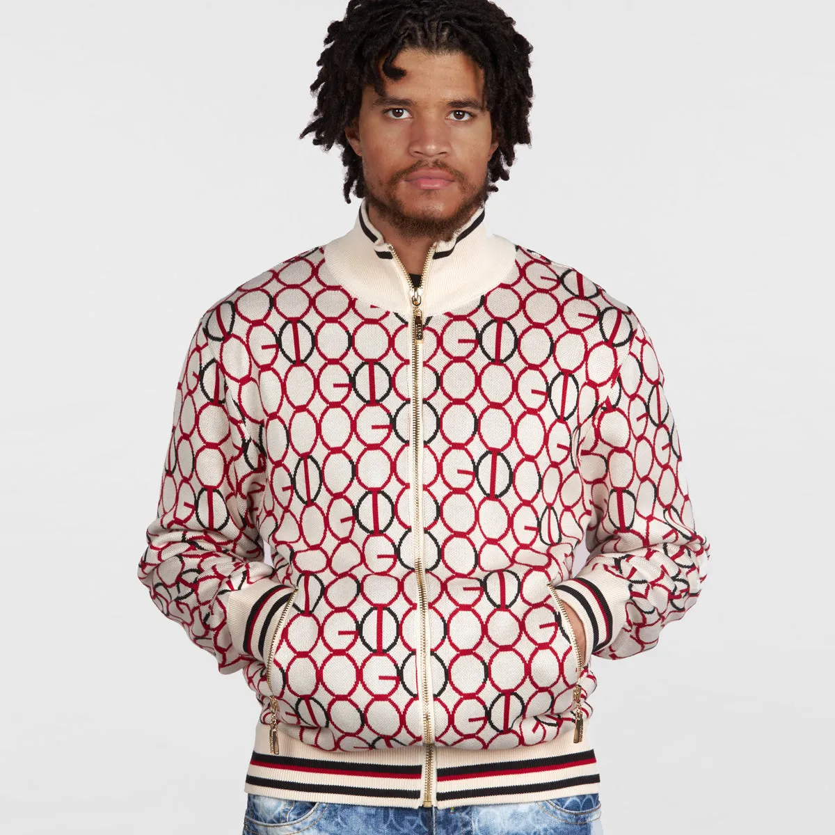 COOGI LINK ZIP SWEATER - RED