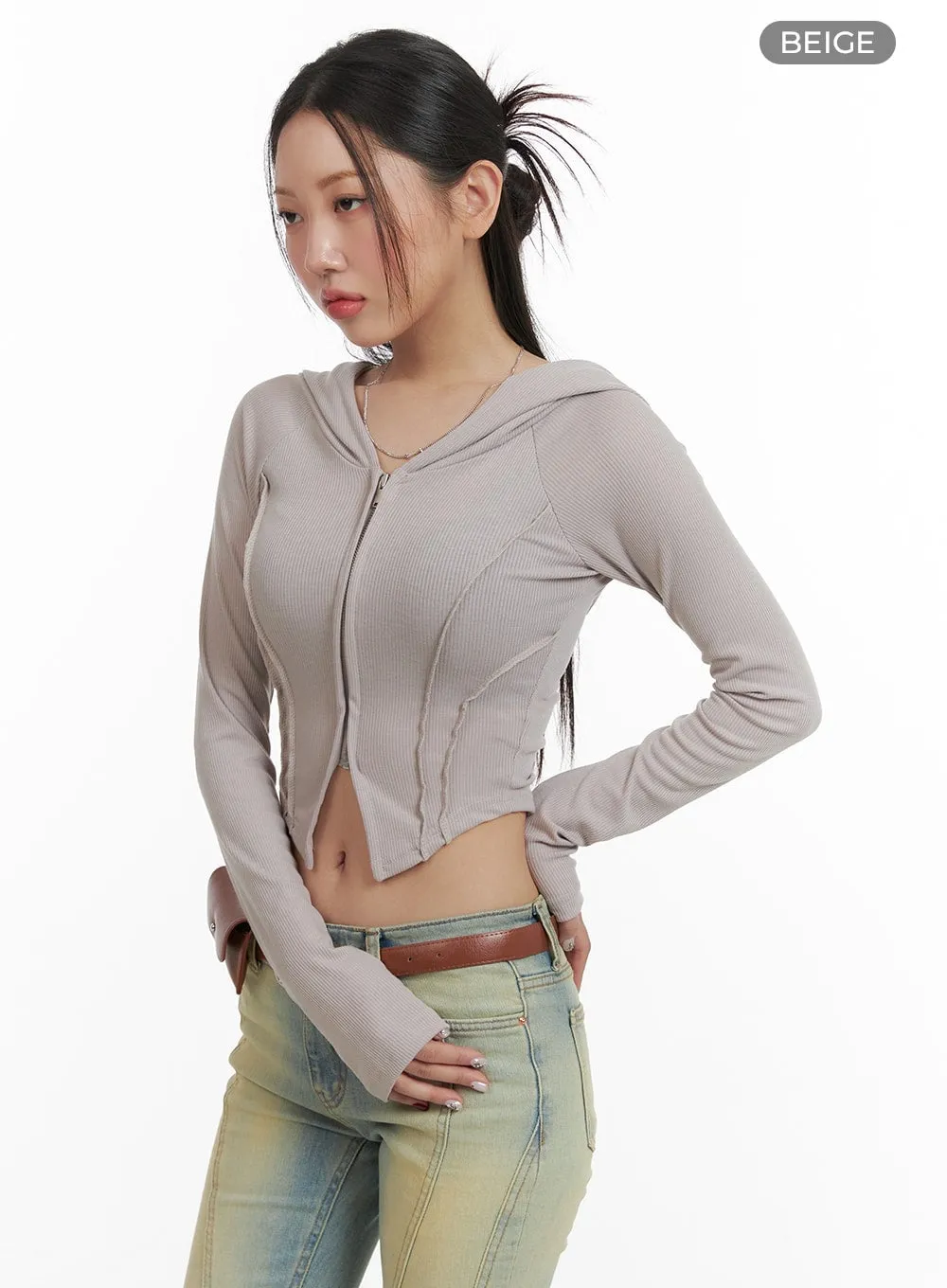 Cropped Zip-Up Hoodie CA416