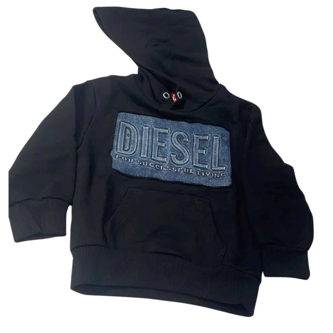 Diesel Sweater Denim Patch Black