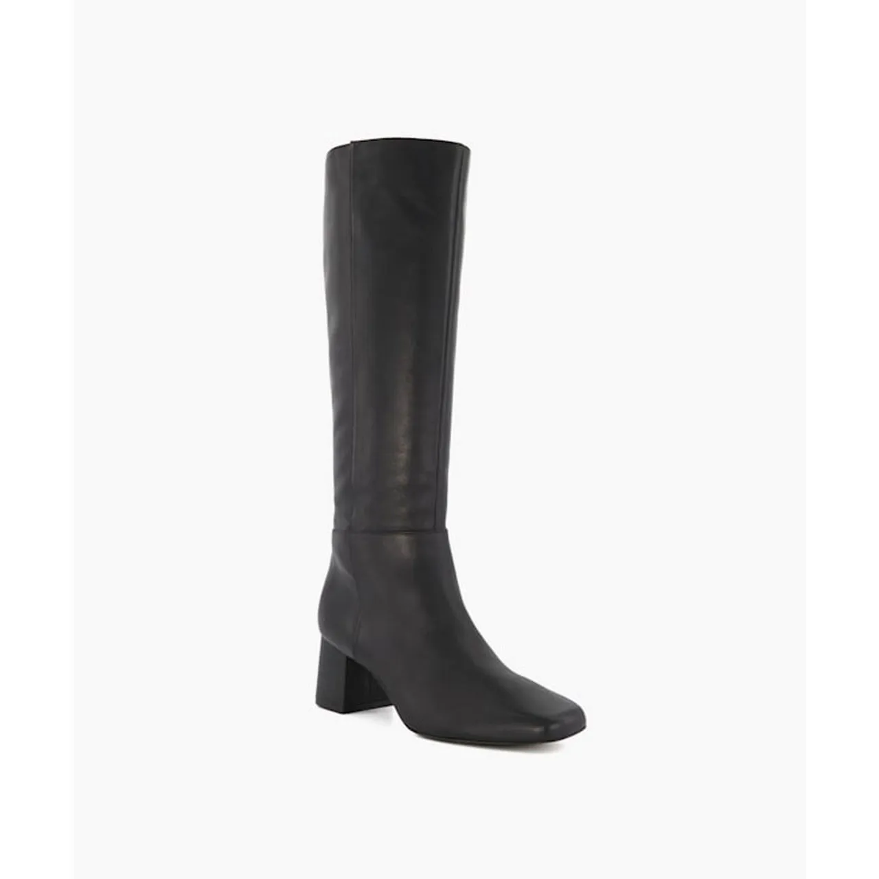 DUNE LONDON Signature Block-Heeled Leather Knee-High Boots - Black