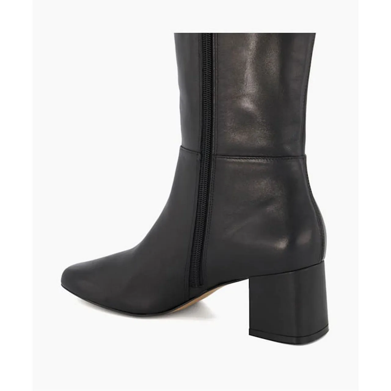 DUNE LONDON Signature Block-Heeled Leather Knee-High Boots - Black