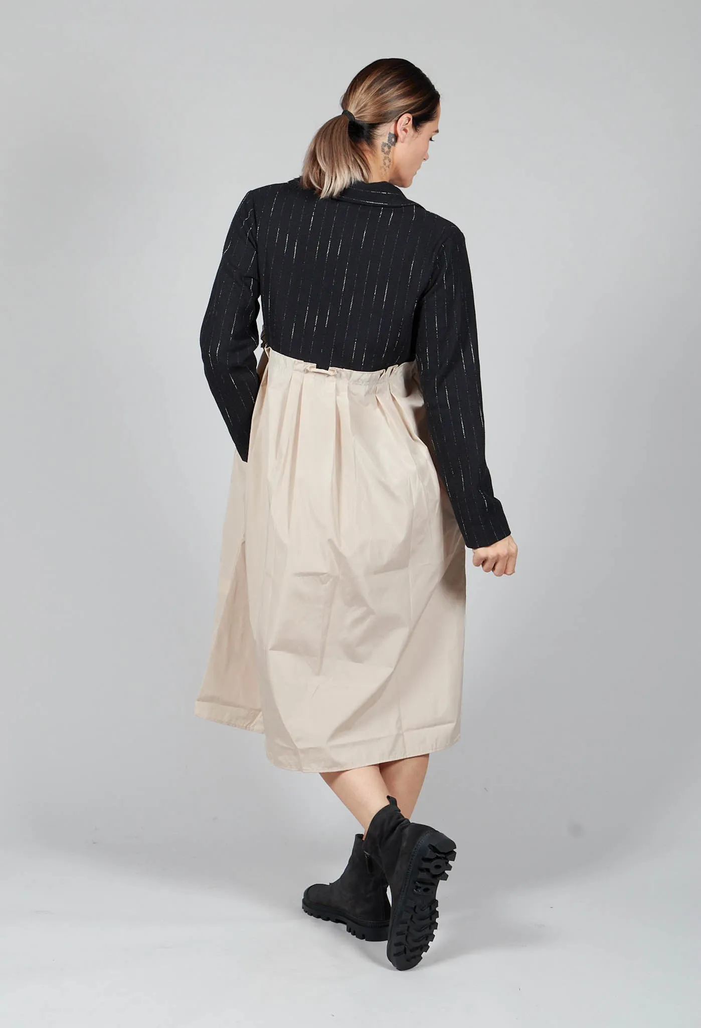 Dust Coat Pleated Dress in Powder