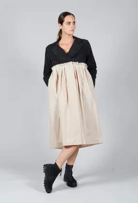 Dust Coat Pleated Dress in Powder