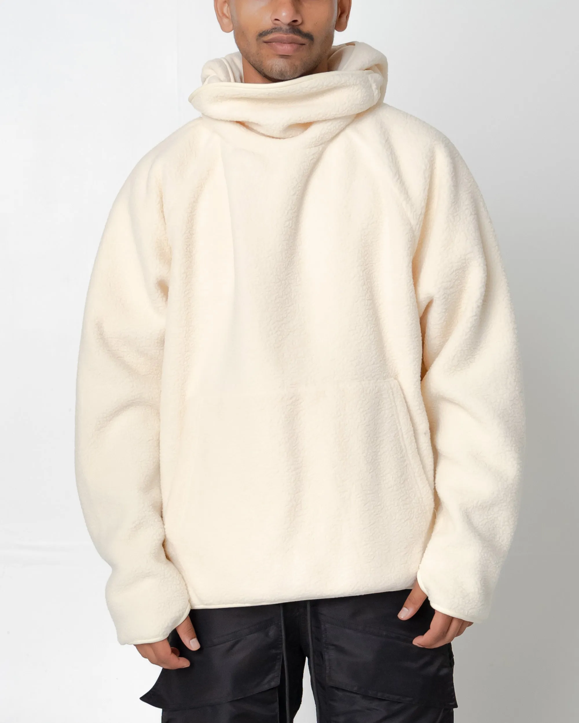 EPTM BALACLAVA SHERPA HOODIE-CREAM