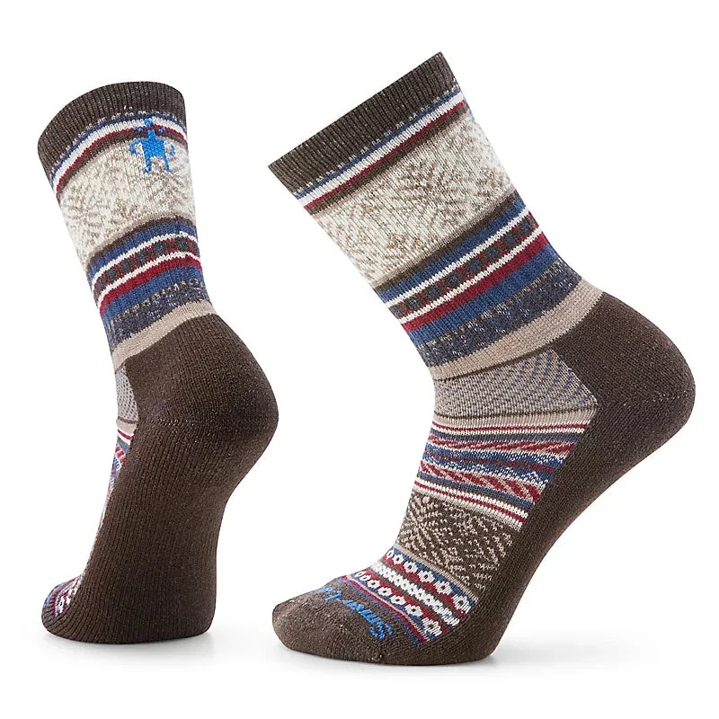 Everyday Fair Isle Sweater Crew Socks - CHESTNUT